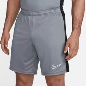 Men's Nike Academy 23 Soccer Shorts Size Large Slim Fit Gray Black